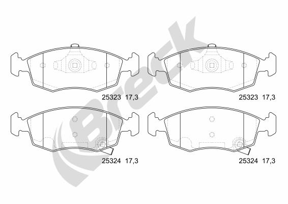 Placute frana BRECK 25323 00 702 10